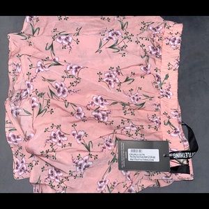 NWT PLT pink floral floaty shorts